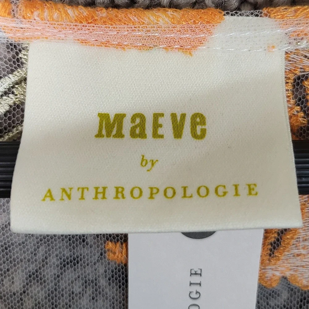 Maeve‎ by Anthropologie Quinn Embroidered Mesh Floral Cover Up One Size NWT $130